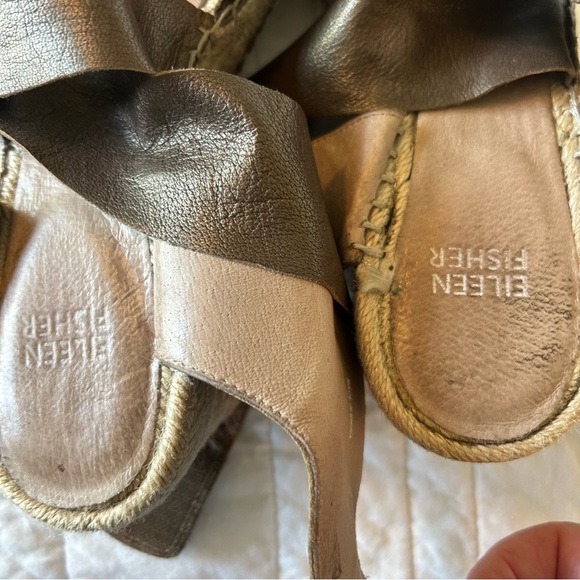 Eileen Fisher Willow Espadrille Wedge in Bronze. Size 7.5. - Picture 14 of 16